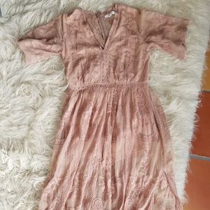 Blush Mauve Honey Punch Lace Dress